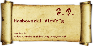 Hrabovszki Virág névjegykártya